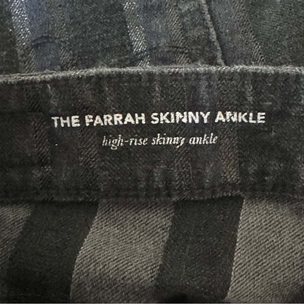 AG Adriano Goldschmied Farrah Skinny Ankle Jeans Black Metallic Stripe Size 29R - Picture 9 of 14
